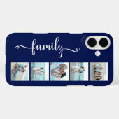Script Familie Foto Navy Blauwe Case-Mate iPhone Case (Achterkant (horizontaal))
