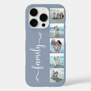 Script Familie Foto Stofblauw iPhone 16 Pro Hoesje