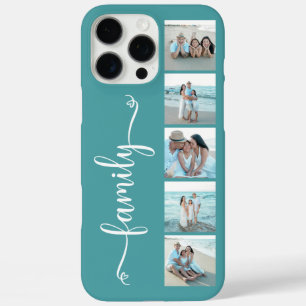 Script Familie Foto Teal iPhone 16 Pro Max Hoesje