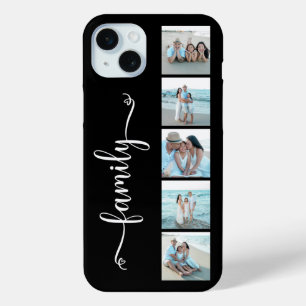 Script Familie Foto Zwart iPhone 15 Mini Hoesje
