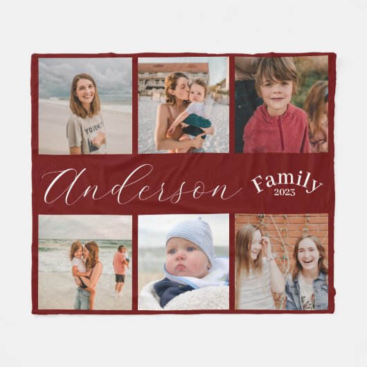 Script familie fotocollage Fleece Deken (Voorkant (Horizontaal))