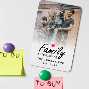 Script Familie is Alles Moderne Aangepaste Foto Magneet