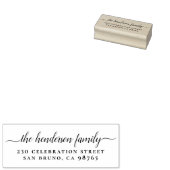Script familienaam gepersonaliseerd retouradres rubberstempel (Gestempeld)