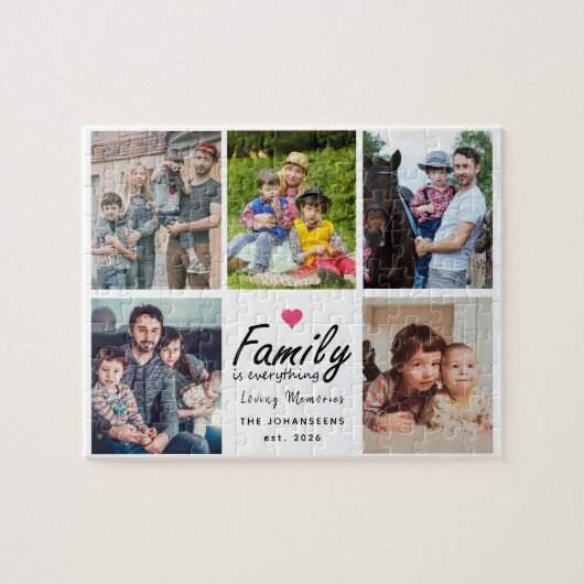 Script Family is Everything Photo Collage Keepsake Legpuzzel (Horizontaal)
