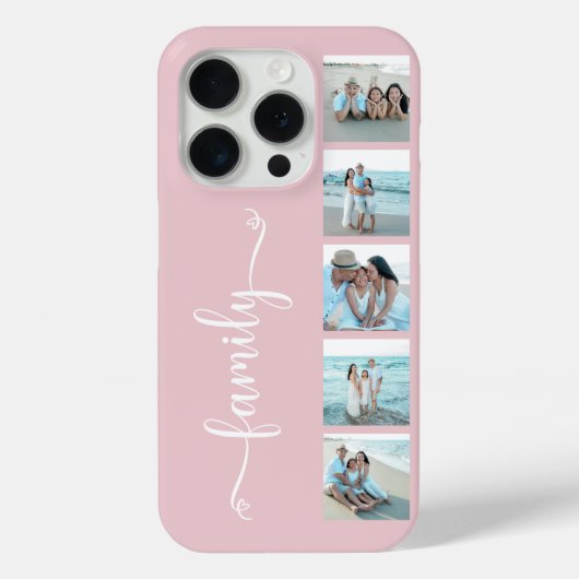 Script Family Photo Blush Roze Case-Mate iPhone Case (Achterkant)