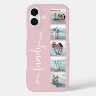 Script Family Photo Blush Roze iPhone 16 Plus Hoesje