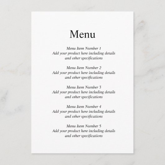 Script fantaisie M & Mme logo mariage menu modèle (Devant)