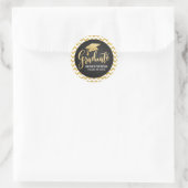 Script Faux Gouden Folie Afstuderen Pet Glitter Ch Ronde Sticker (Tas)