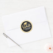 Script Faux Gouden Folie Afstuderen Pet Glitter Ch Ronde Sticker (Envelop)