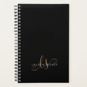 Script féminin Black Gold moderne Monogramme (Devant)