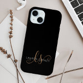 Script féminin Black Gold moderne Monogramme