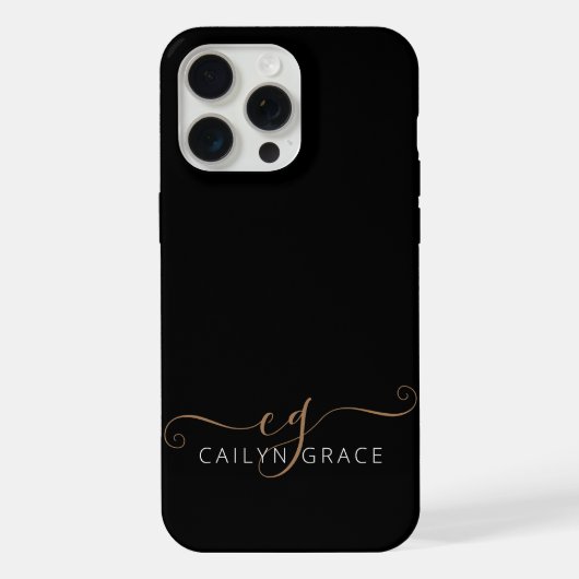 Script féminin Black Gold moderne Monogramme (Verso)