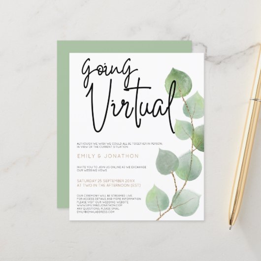 Script Feuille Eucalyptus Budget Mariage virtuel (Devant/Arrière en situation)