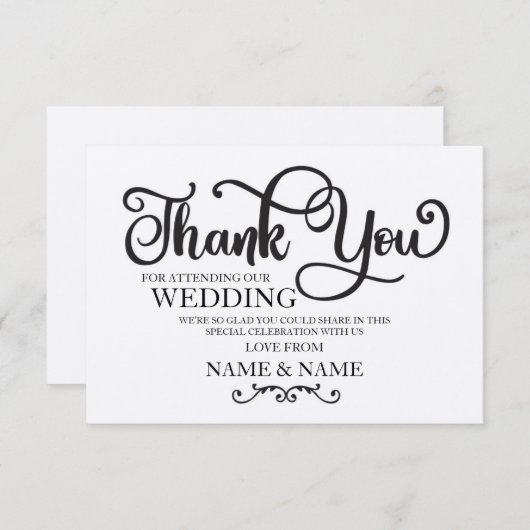 Script Fiançailles rustique Mariage carte de remer (Devant / Derrière)