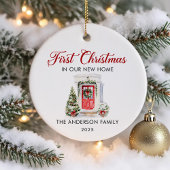 Script First Christmas At Our New Home Keramisch Ornament