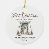 Script First Christmas At Our New Home Keramisch Ornament (Voorkant)