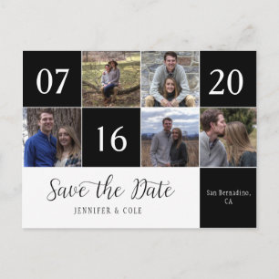 Script Five Photo Calendar Block De datum opslaan Aankondigingskaart