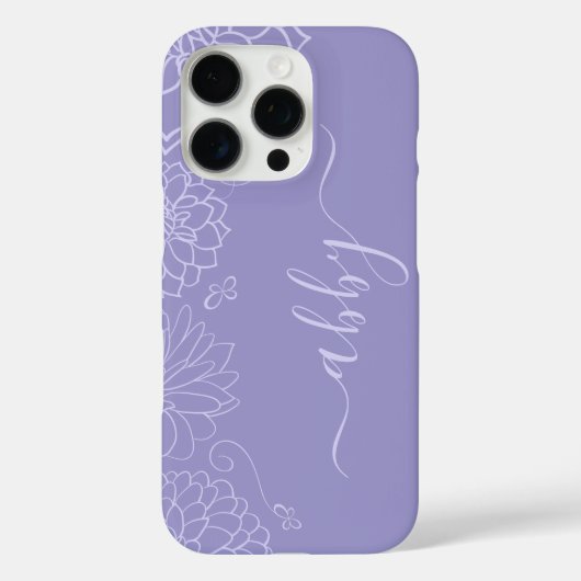 Script floral violet iPhone / coque ipad (Verso)