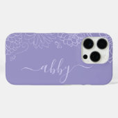 Script floral violet iPhone / coque ipad (Verso (horizontal))