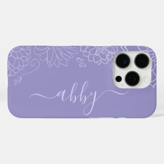 Script floral violet iPhone / coque ipad (Verso (horizontal))