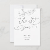 Script Flourishes Orchid Photo Weddenschap Bedankt (Voorkant)