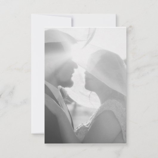 Script Flourishes Orchid Photo Weddenschap Bedankt (Achterkant)