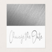 Script Foil Argent Moderne Modifier La Carte Date (Extérieur déplié)