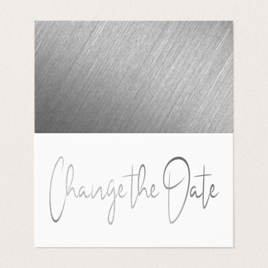 Script Foil Argent Moderne Modifier La Carte Date (Extérieur déplié)