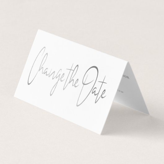 Script Foil Argent Moderne Modifier La Carte Date (Devant)