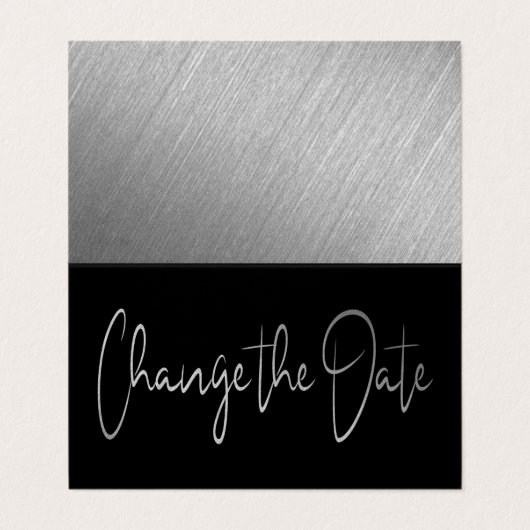 Script Foil Argent Moderne Modifier La Carte Date (Extérieur déplié)