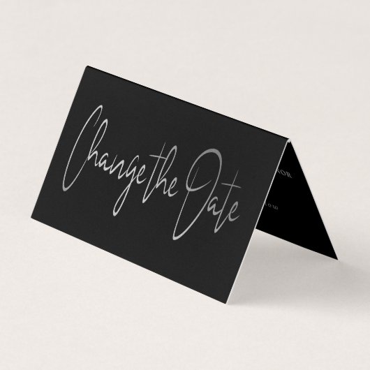 Script Foil Argent Moderne Modifier La Carte Date (Devant)