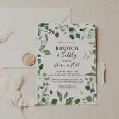 Script Foliage Brunch en Bubbly Vrijgezellenfeest Kaart