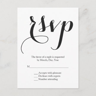 Script Font bruiloft RSVP Uitnodiging Briefkaart