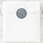 Script Font New Mr. en Mrs Wedding Favor Sticker (Tas)