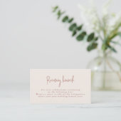 Script Font Terracotta & Cream Post Wedding Brunch Informatiekaartje (Staand voorkant)