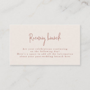 Script Font Terracotta & Cream Post Wedding Brunch Informatiekaartje