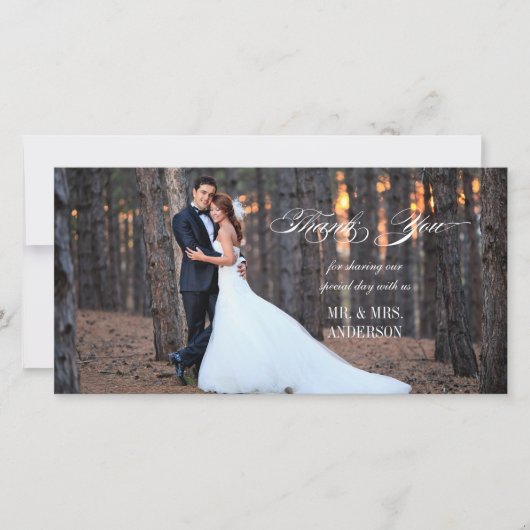 Script formel | Carte photo mariage Merci (Devant)