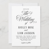 Script formel Élégant Mariage Invitation (Devant)