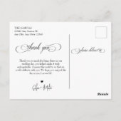 Script Foto Bruiloft Dank u Briefkaart (Achterkant)