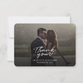 Script Foto Hand-Lettered Wedding Dank u kaart Notitiekaartje (Voorkant)