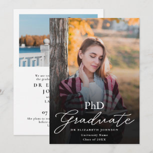 Script fotokaartje PhD diploma afstudeer aankondig Kaart