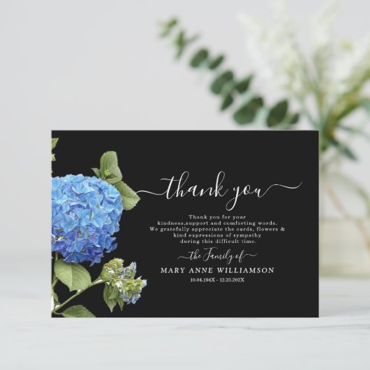 Script Funeral Hartelijk dank Bedankkaart (Staand voorkant)
