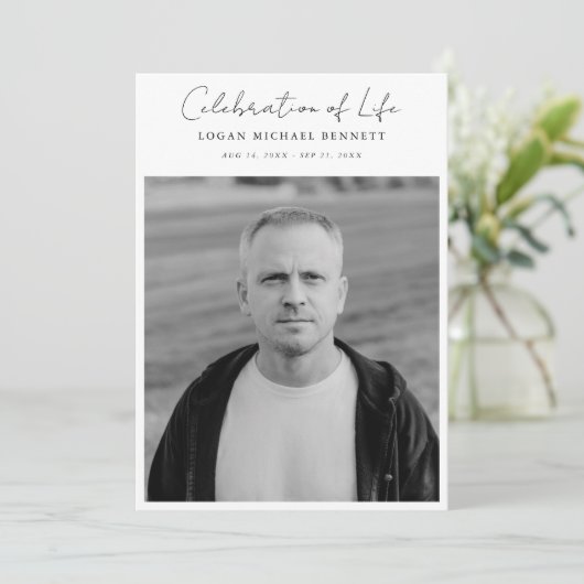 Script Funeral Memorial Order of Service Photo Programma (Staand voorkant)