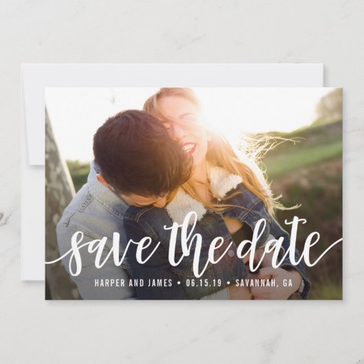Script Funky Moderne Enregistrer La Carte Date (Devant)