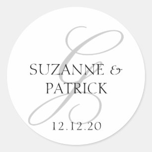 Script G Étiquette Monogramme (Argent / Noir)