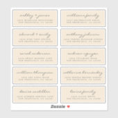 Script Gast Adresetiketten BESTEL 6" of 8" vel! Sticker (Vel)