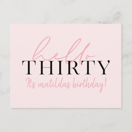 Script & geometrische 30e verjaardag briefkaart (Voorkant)