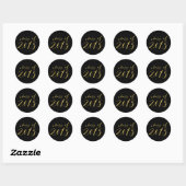 Script Glitter Gold Class of 2015 Afstuderen Ronde Sticker (Vel)