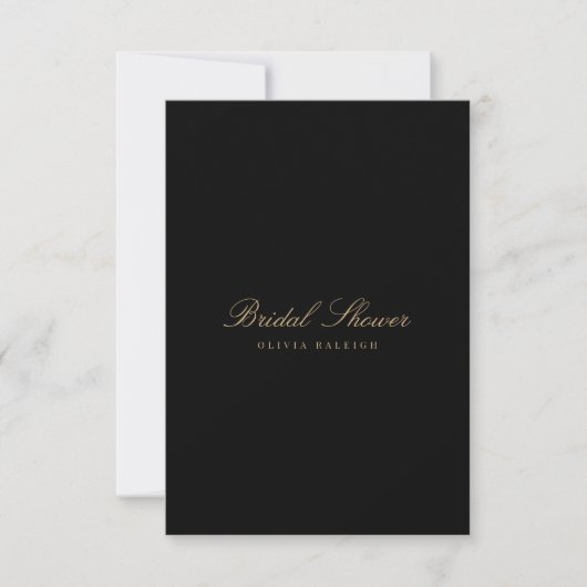 Script Gold & Black Bridal Shower Invitation (Devant)