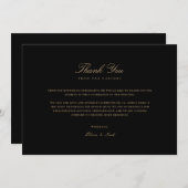 Script Gold & Black Carte de remerciements (Devant / Derrière)